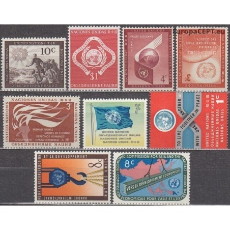 United Nations 1951-1968. Set of 9 stamps