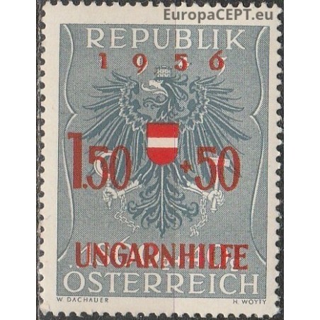 Austrija 1956. Herbas, pagalba vengrų pabėgėliams